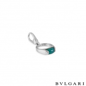 Bvlgari White Gold Chrysoprase Tronchetto Charm Pendant Bvlgari White Gold Chrysoprase Tronchetto Charm Pendant